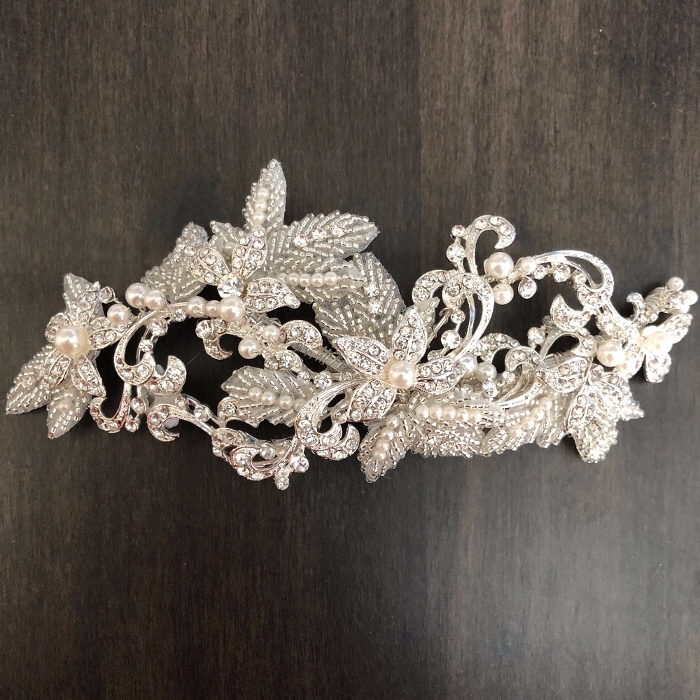 Ava Couture Rhinestone and Pearl Headpiece